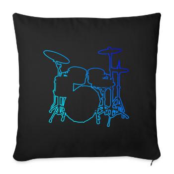 Drum Kit Men's Percussionist Drums - Sofa pillowcase 17,3'' x 17,3'' (45 x 45 cm) - black - Front