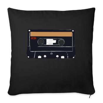 Cassette Retro Idée cadeau - Housse de coussin décorative 45 x 45 cm - noir - Devant