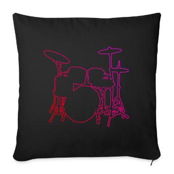 Drums Drummer Drumming Drum Kit - Sofa pillowcase 17,3'' x 17,3'' (45 x 45 cm) - black - Front