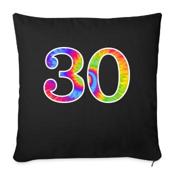 Number 30 - Sofa pillowcase 17,3'' x 17,3'' (45 x 45 cm) - black - Front