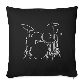 Femmes Hommes Batteur Batteur Batterie - Housse de coussin décorative 45 x 45 cm - noir - Devant