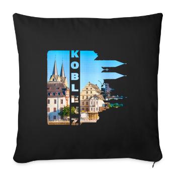 Koblenz Germany City Skyline Home Love - Sofa pillowcase 17,3'' x 17,3'' (45 x 45 cm) - black - Front