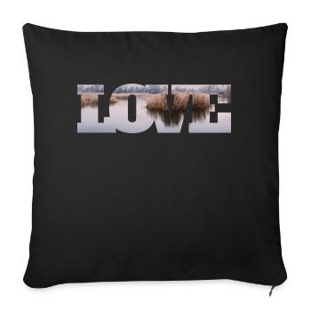 Nature in a love Wonderful views - Sofa pillowcase 17,3'' x 17,3'' (45 x 45 cm) - black - Front