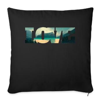 Nature in a love Wonderful lake - Sofa pillowcase 17,3'' x 17,3'' (45 x 45 cm) - black - Front