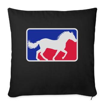 Red Blue Sport Horse - Sofa pillowcase 17,3'' x 17,3'' (45 x 45 cm) - black - Front