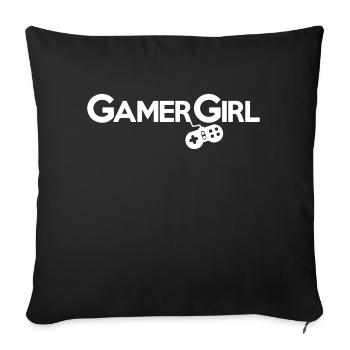 GAMER GIRL Player Gamepad Controller RPG Game - Sofa pillowcase 17,3'' x 17,3'' (45 x 45 cm) - black - Front
