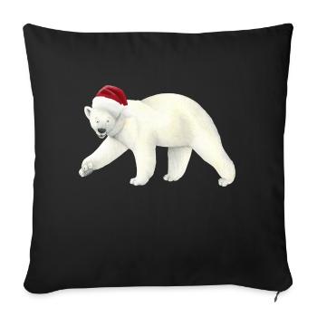 L’ours polaire à Noël - Housse de coussin décorative 45 x 45 cm - noir - Devant