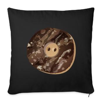 Bouton rustique en look corne de cerf - Housse de coussin décorative 45 x 45 cm - noir - Devant