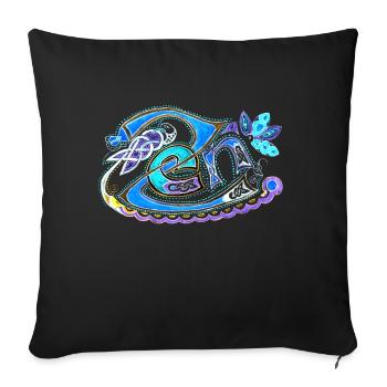 Bodenloses Zen ohne Rückwärtswende2 - Sofakissenbezug 45 x 45 cm - Schwarz - Vorne
