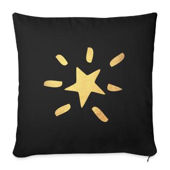 Stern Gold Weihnachten Symbol Comic Xmas Strahlen - Sofakissenbezug 45 x 45 cm - Schwarz - Vorne
