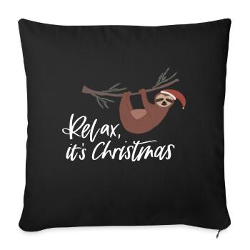 Entspannte Weihnachten - Sofakissenbezug 45 x 45 cm - Schwarz - Vorne