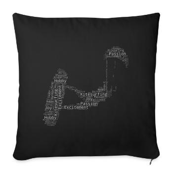 Men's Kitesurfing Kiting Kite Kitesurfers - Sofa pillowcase 17,3'' x 17,3'' (45 x 45 cm) - black - Front
