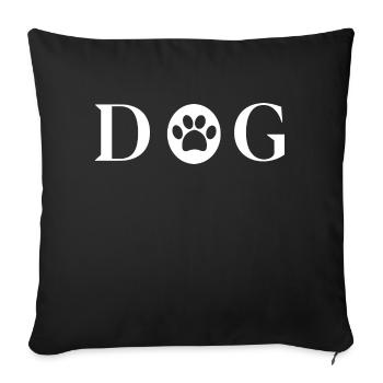 Chien Hund - Housse de coussin décorative 45 x 45 cm - noir - Devant