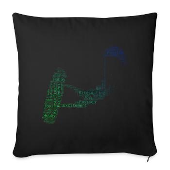 Kiting Kitesurfer Men Kite Women Kitesurfing - Sofa pillowcase 17,3'' x 17,3'' (45 x 45 cm) - black - Front
