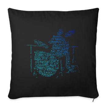 Drum Kit Drummer Batteur Homme - Housse de coussin décorative 45 x 45 cm - noir - Devant