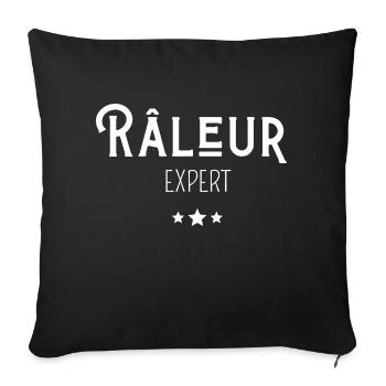 râleur expert - Housse de coussin décorative 45 x 45 cm - noir - Devant