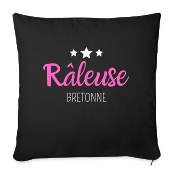 râleuse bretonne - Housse de coussin décorative 45 x 45 cm - noir - Devant