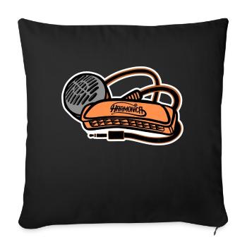 Micro Harmonica Harmonica Style - Sofa pillowcase 17,3'' x 17,3'' (45 x 45 cm) - black - Front