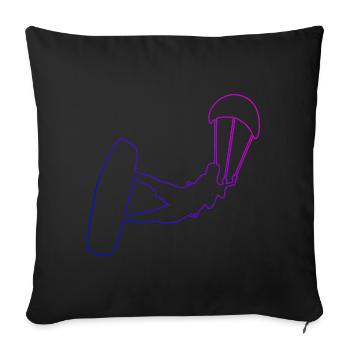 Kitesurfing Kitesurfing Women Kitesurfing Kitesurfer - Sofa pillowcase 17,3'' x 17,3'' (45 x 45 cm) - black - Front