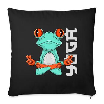 Frog Yoga - Sofa pillowcase 17,3'' x 17,3'' (45 x 45 cm) - black - Front