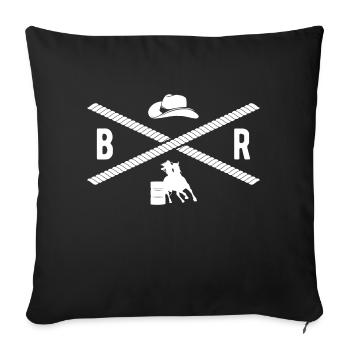 Barrel Racer Logo, Rodeo Barrel Racing - Sofakissenbezug 45 x 45 cm - Schwarz - Vorne