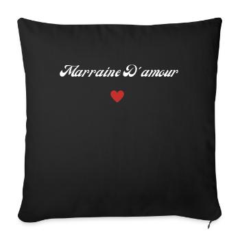 marraine d'amour - Housse de coussin décorative 45 x 45 cm - noir - Devant
