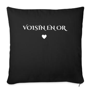 voisin en or - Housse de coussin décorative 45 x 45 cm - noir - Devant