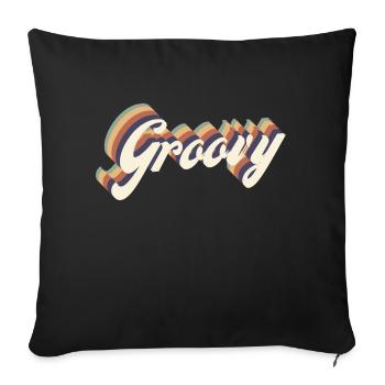 Vintage Groovy - Sofa pillowcase 17,3'' x 17,3'' (45 x 45 cm) - black - Front