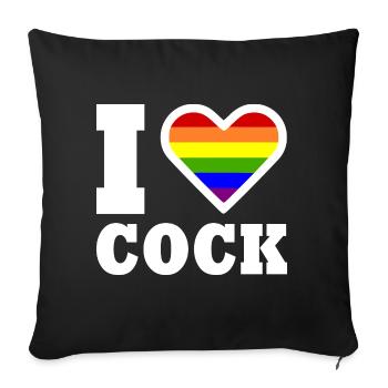 I love cock - Housse de coussin décorative 45 x 45 cm - noir - Devant