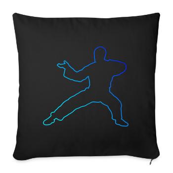Kungfu Hommes Femmes Wushu Arts Martiaux Kung Fu - Housse de coussin décorative 45 x 45 cm - noir - Devant