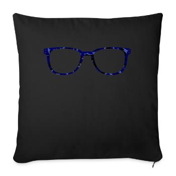 Glasses black blue mother-of-pearl horn-rimmed glasses marbled - Sofa pillowcase 17,3'' x 17,3'' (45 x 45 cm) - black - Front