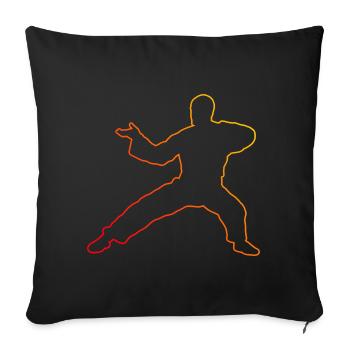 Kung Fu féminin Kungfu Wushu pour hommes Arts martiaux - Housse de coussin décorative 45 x 45 cm - noir - Devant