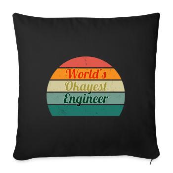World's Okayest Engineer Retro Design - Sofa pillowcase 17,3'' x 17,3'' (45 x 45 cm) - black - Front