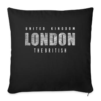 LONDON - Housse de coussin décorative 45 x 45 cm - noir - Devant