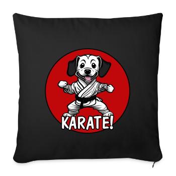Chien de Karaté - Housse de coussin décorative 45 x 45 cm - noir - Devant