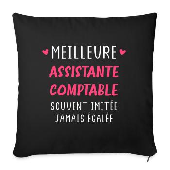 Meilleure assistante comptable - Housse de coussin décorative 45 x 45 cm - noir - Devant