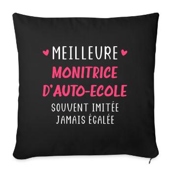Meilleure Monitrice auto ecole - Housse de coussin décorative 45 x 45 cm - noir - Devant