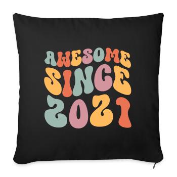 2021 Vintage Birthday Groovy Vintage Retro - Sofa pillowcase 17,3'' x 17,3'' (45 x 45 cm) - black - Front
