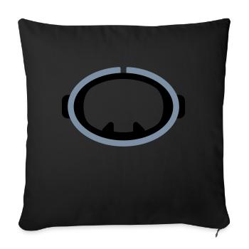 Retro Diving Logo - Housse de coussin décorative 45 x 45 cm - noir - Devant