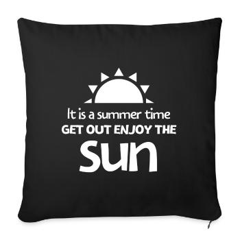 vacances, vacances d'été, enjoy the sun, summer - Housse de coussin décorative 45 x 45 cm - noir - Devant