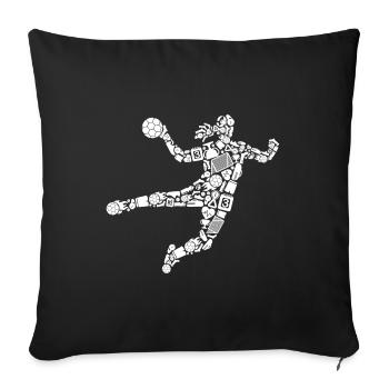 Handball Symbole Handballspielerin Handballerin - Sofakissenbezug 45 x 45 cm - Schwarz - Vorne
