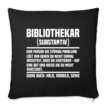 Bibliothekar - Sofakissenbezug 45 x 45 cm - Schwarz - Vorne