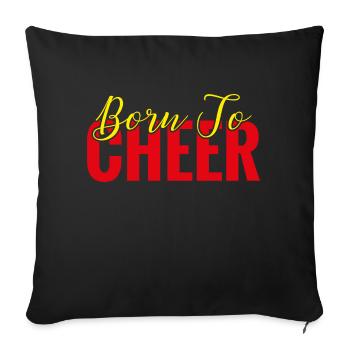 Born To Cheer - Sofa pillowcase 17,3'' x 17,3'' (45 x 45 cm) - black - Front