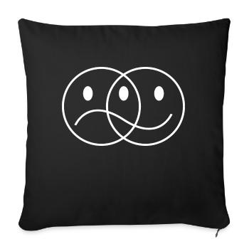 In a good mood or in a bad mood - Sofa pillowcase 17,3'' x 17,3'' (45 x 45 cm) - black - Front