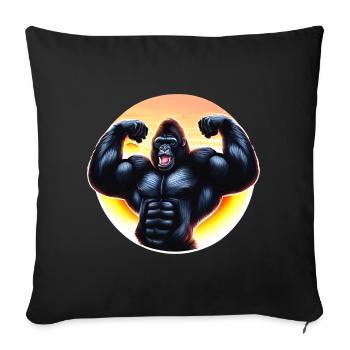Muscular sunset gorilla - Sofa pillowcase 17,3'' x 17,3'' (45 x 45 cm) - black - Front