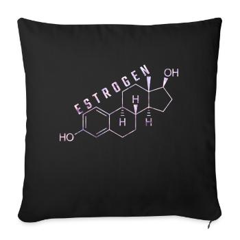 molécule d’œstrogène - Housse de coussin décorative 45 x 45 cm - noir - Devant