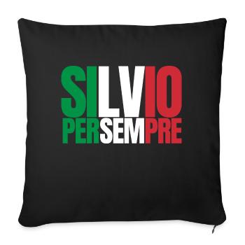 Silvio per sempre - Housse de coussin décorative 45 x 45 cm - noir - Devant