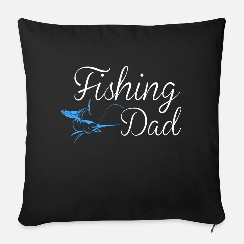 FISHING DAD - Sofakissenbezug 45 x 45 cm - Schwarz