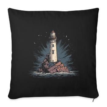 Lighthouse Coast Sea Sea Ocean Baltic Sea North Sea - Sofa pillowcase 17,3'' x 17,3'' (45 x 45 cm) - black - Front