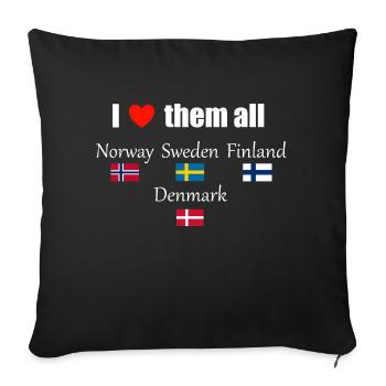 Je les aime tous Scandinavie - Housse de coussin décorative 45 x 45 cm - noir - Devant